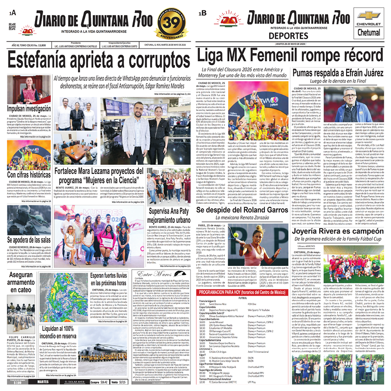 Portadas 26 de mayo de 2026