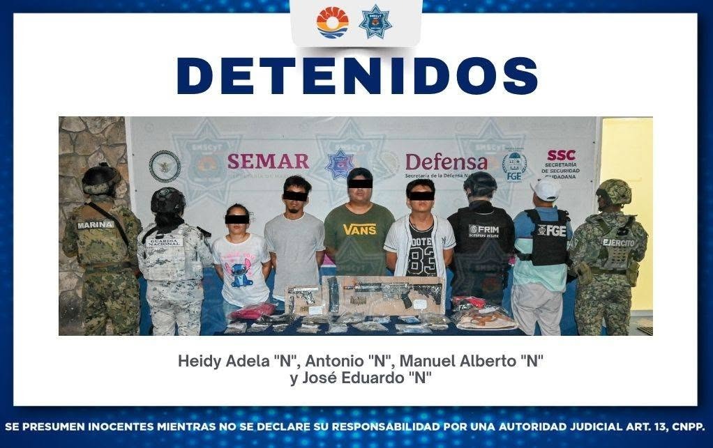 OPERATIVO BLINDAJE CANCÚN DEJA CUATRO DETENIDOS