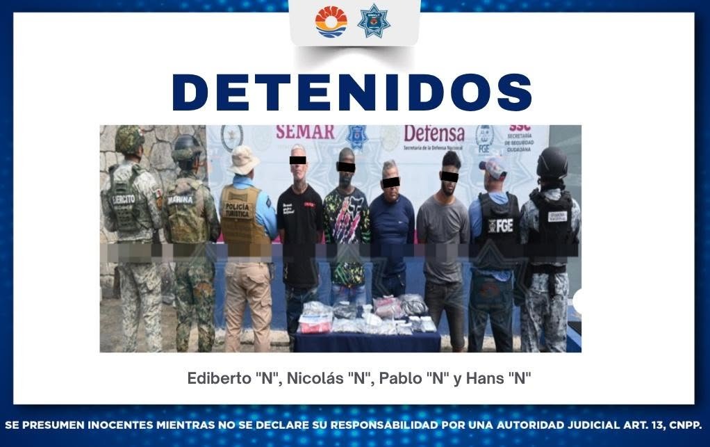 DETIENEN A CUATRO MASCULINOS POR DELITOS CONTRA LA SALUD